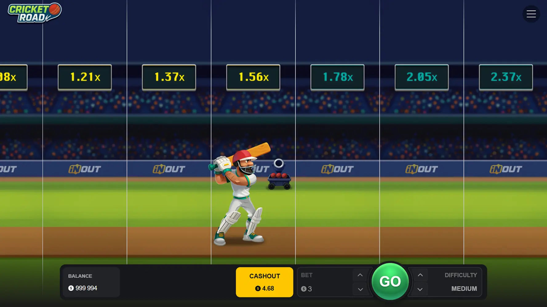 Screenshot of Cricket Road PK gameplay